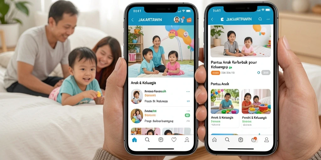 Tampilan antarmuka aplikasi JAKARTAWIN untuk memantau anak.
