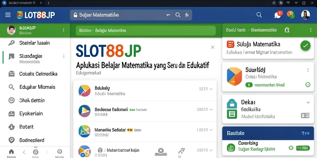 Antarmuka SLOT88JP yang interaktif dan edukatif untuk belajar matematika.