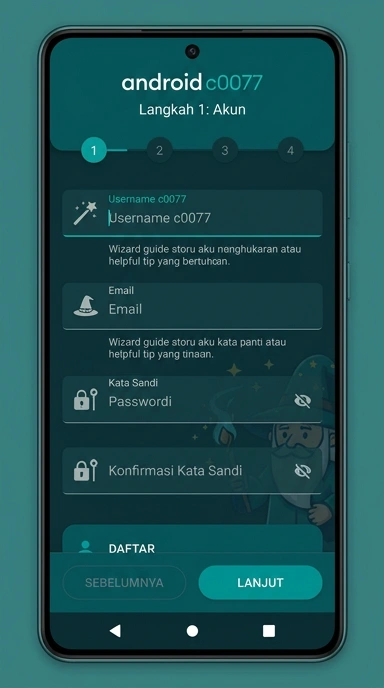 Tampilan halaman daftar c0077