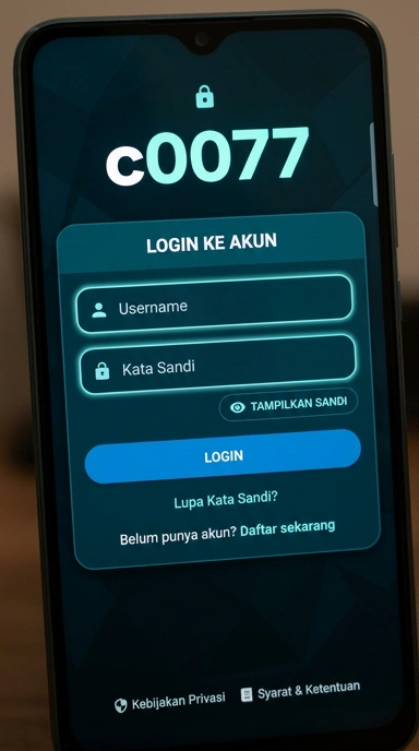 Tampilan halaman login c0077